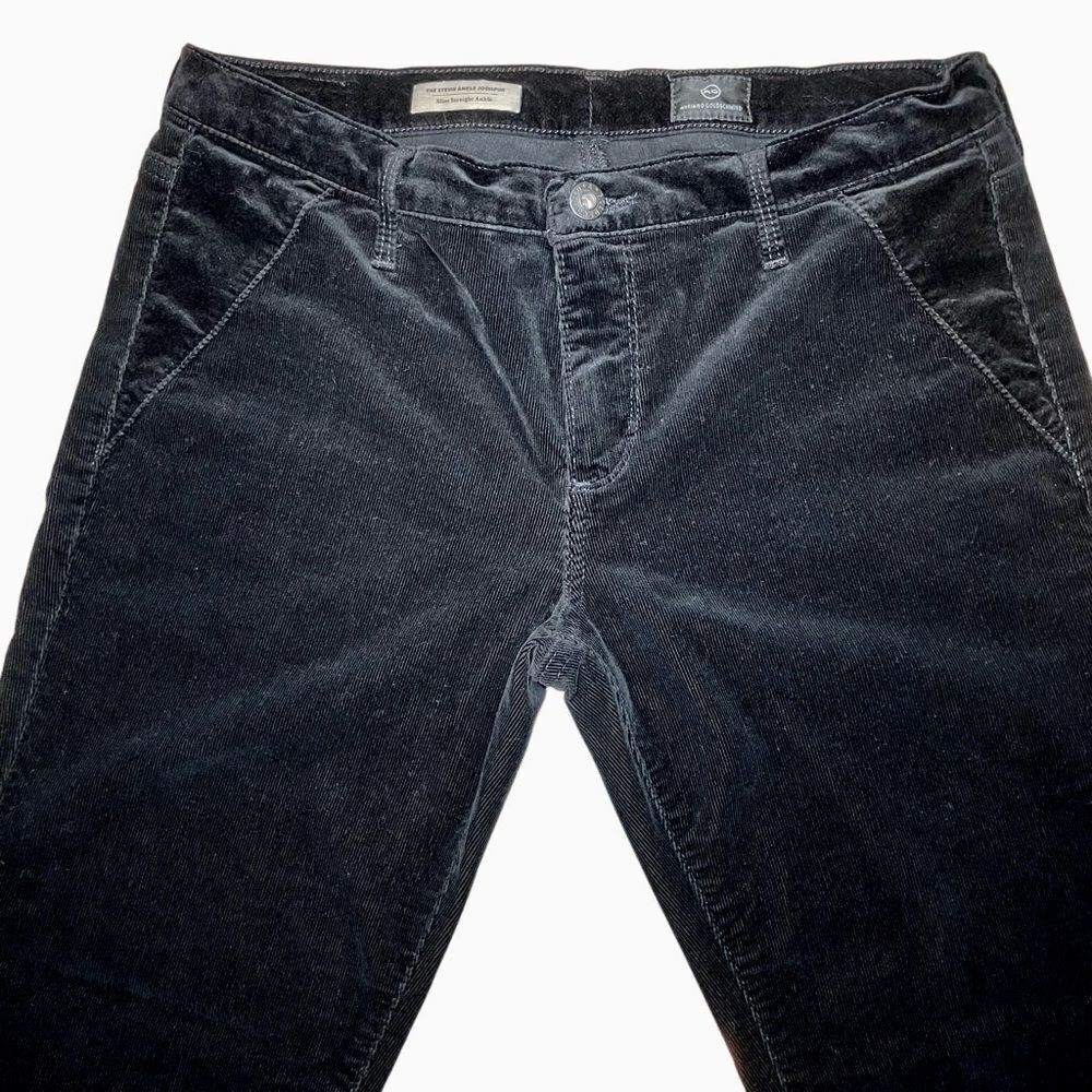 AG Adriano Goldschmied Stevie Slim Straight Ankle Pants in Dark Black Women’s 30 - Picture 3 of 11